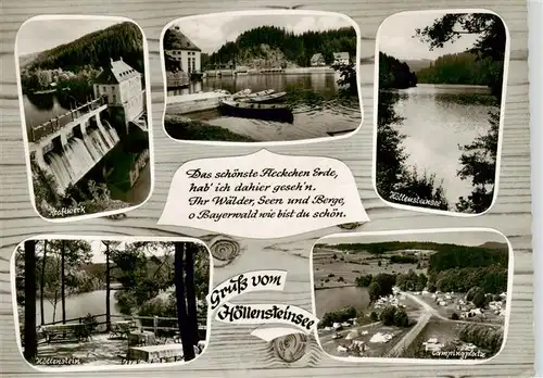 AK / Ansichtskarte 73879329 Hoellensteinsee_Viechtach Kraftwerk Hoellensteinsee Hoellenstein Campingplatz 