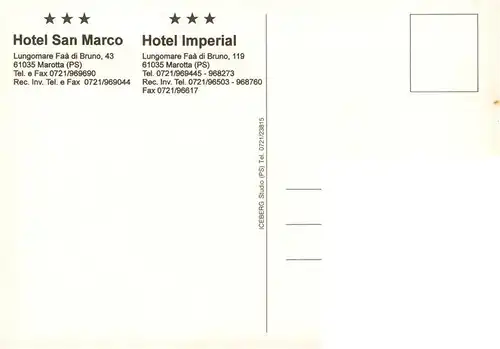 AK / Ansichtskarte 73879352 Marotta_Fano_IT Hotel San Marco Hotel Imperial 