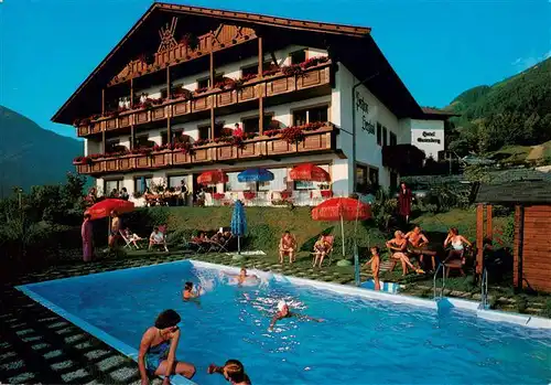 AK / Ansichtskarte 73879368 Schenna_Meran_Trentino_IT Pension Bergland Schwimmbad 
