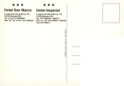 AK / Ansichtskarte  Marotta_Fano_IT Hotel San Marco Hotel Imperial Plastik 