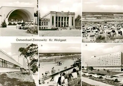 AK / Ansichtskarte  Zinnowitz_Ostseebad Konzertpavillon Kulturhaus Strandleben IG Wismut Erholungsheim Roter Oktober Zinnowitz_Ostseebad