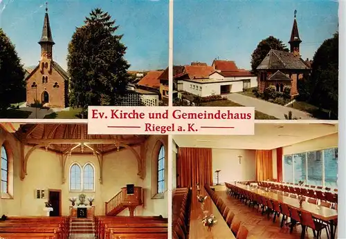 AK / Ansichtskarte  Riegel_Kaiserstuhl Evangelische Kirche und Gemeindehaus Riegel_Kaiserstuhl