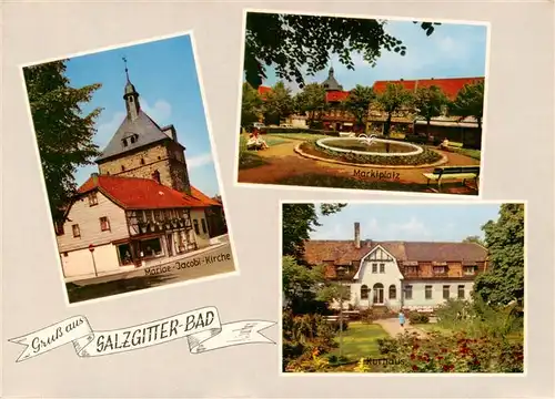 AK / Ansichtskarte 73879468 Bad_Salzgitter Mariae Jacobi Kirche Marktplatz Kurhaus Bad_Salzgitter