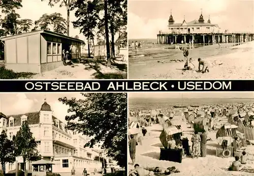 AK / Ansichtskarte  Ahlbeck_Ostseebad Bungalow Ferienheim Strand Seebruecke Ahlbeck_Ostseebad