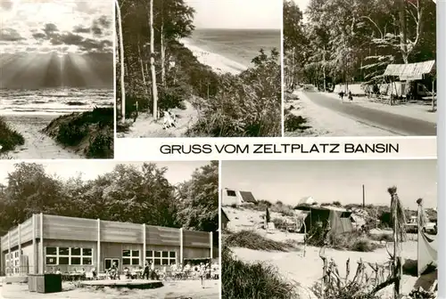 AK / Ansichtskarte 73879486 Bansin_Ostseebad Zeltplatz Strand Restaurant Kuestenpanorama Sonnenuntergang Bansin_Ostseebad