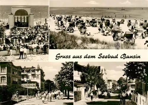 AK / Ansichtskarte  Bansin_Ostseebad Konzertpavillon Strandleben Ortszentrum Ferienheime Bansin_Ostseebad