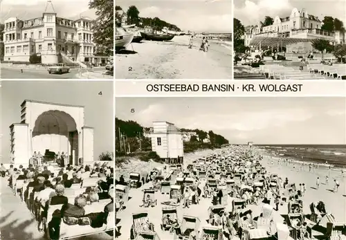 AK / Ansichtskarte  Bansin_Ostseebad FDGB Erholungsheime Fischerstrand Konzertpavillon Strand Bansin_Ostseebad