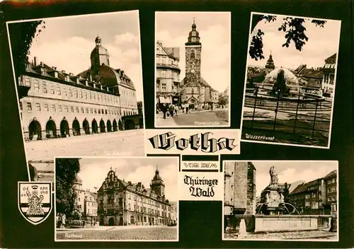 AK / Ansichtskarte  Gotha__Thueringen Schlosshof Marktstrasse Wasserkunst Brunnen Rathaus  