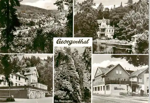 AK / Ansichtskarte 73879502 Georgenthal_Gotha Panorama Kurhotel Hotel Natur Rodebachtal Felsen Georgenthal Gotha