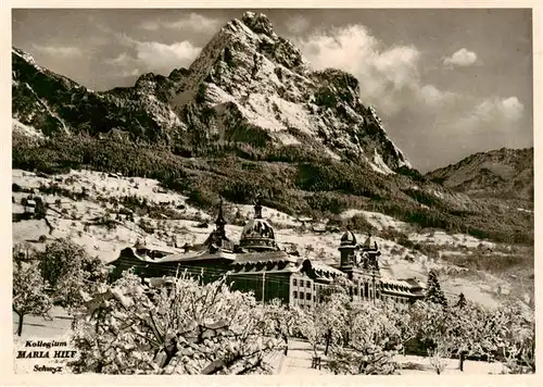 AK / Ansichtskarte  Schwyz_SZ Kollegium Maria Hilf Winterpanorama Alpen 