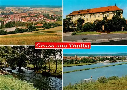 AK / Ansichtskarte  Thulba Panorama Schloss Partie am Wasser Thulba