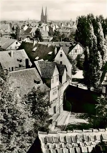 AK / Ansichtskarte  Quedlinburg Panorama Blick vom Schlossgarten Quedlinburg