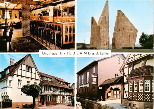 AK / Ansichtskarte  Friedland_Goettingen Hotel Restaurant Biewald Bar Teilansichten Friedland_Goettingen