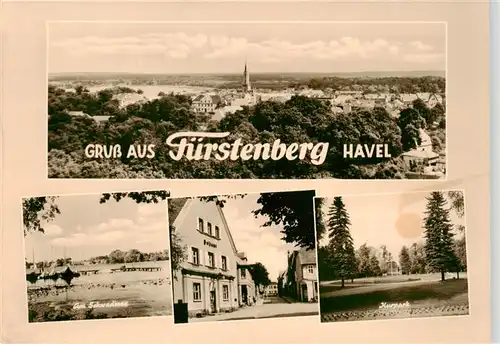 AK / Ansichtskarte  Fuerstenberg__Havel Panorama Am Schwedtsee Dorfstrasse Kurpark 