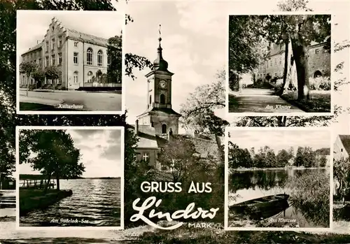 AK / Ansichtskarte  Lindow_Mark Kulturhaus Am Gudelach See Am Kloster Am Wutzsee Lindow Mark