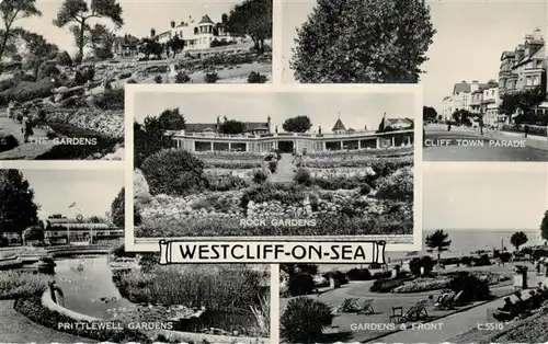 AK / Ansichtskarte  Westcliff-on-Sea_UK The Gardens Cliff Town Parade Prittlewell Gardens Rock Gardens Front 