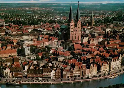 AK / Ansichtskarte  Luebeck Fliegeraufnahme mit Kirche Luebeck