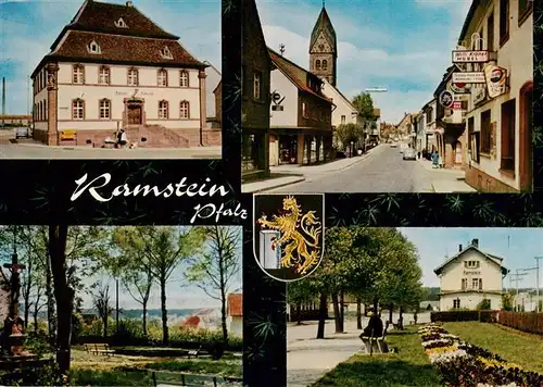 AK / Ansichtskarte  Ramstein_Burg Rathaus Ortspartie Park  