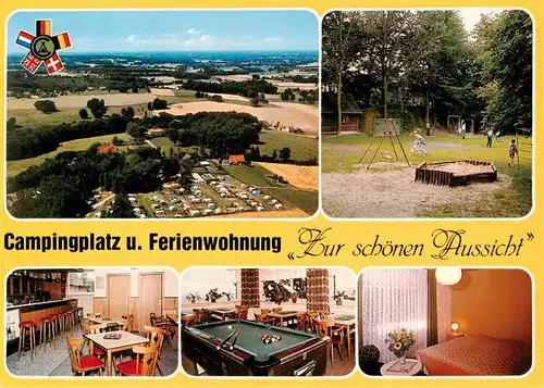 AK / Ansichtskarte 73879749 Mettingen_Westfalen Fliegeraufnahme Spielplatz Campingplatz Ferienwohnung Bar Gastraum Zimmer Mettingen_Westfalen