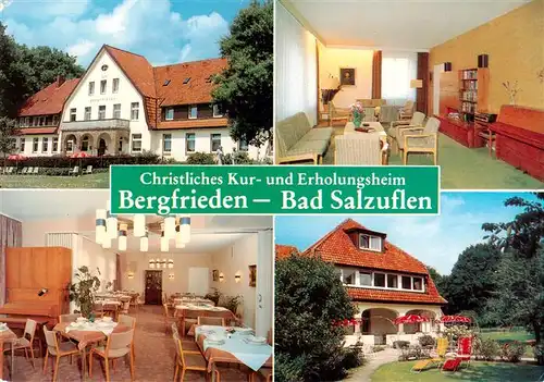 AK / Ansichtskarte  Bad_Salzuflen Christl Kur und Erholungsheim Bergfrieden Gastraeume Garten Bad_Salzuflen