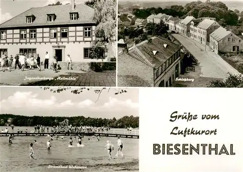 AK / Ansichtskarte  Biesenthal_-Bernau_Brandenburg Jugendherberge Hellmuehle Schlossberg Strandbad Wukensee 