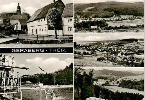 AK / Ansichtskarte  Geraberg Strassenpartie Panorama Schwimmbad Geraberg