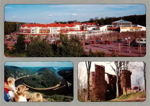 AK / Ansichtskarte  Mettlach Rehaklinik Saarschleife Blick vom Aussichtspunkt CLOEF Burgruine Montclair Mettlach