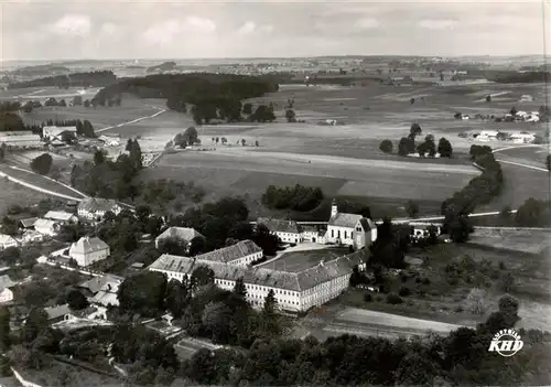 AK / Ansichtskarte 73879858 Weilheim_Oberbayern Jugendkurheim Kloster Wessobrunn Fliegeraufnahme Weilheim Oberbayern