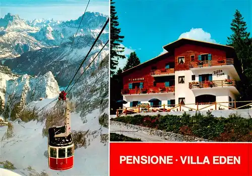 AK / Ansichtskarte 73879897 Marmolada_3340m_Trentino_IT Pensione Villa Eden Col di Rocca Seilbahn 