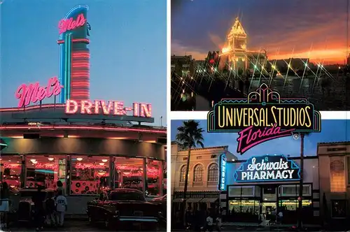 AK / Ansichtskarte 73879900 Florida_US-State Mels Drive Inn Universal Studios Schwabs Pharmacy Florida_US-State