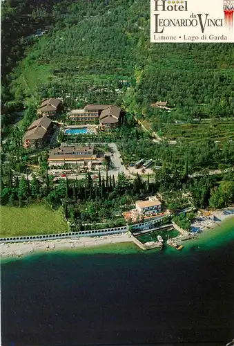 AK / Ansichtskarte  Limone_sul_Garda_IT Hotel Leonardo da Vinci Fliegeraufnahme 