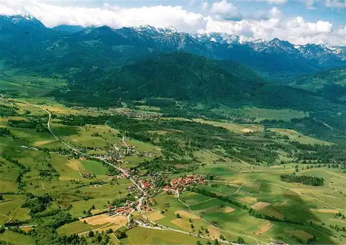 AK / Ansichtskarte  Saulgrub mit Altenau und Wurmansau Fliegeraufnahme Saulgrub