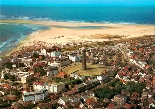 AK / Ansichtskarte 73879954 Borkum_Nordseeheilbad Fliegeraufnahme mit Leuchtturm 