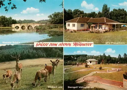 AK / Ansichtskarte  Moehnesee Wameler Bruecke STV Freizeitheim Wildpark und Sterngolf Voellinghausen Moehnesee