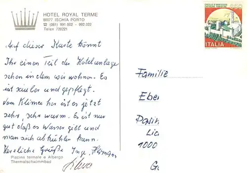AK / Ansichtskarte  Ischia_IT Hotel Royal Terme Pool 