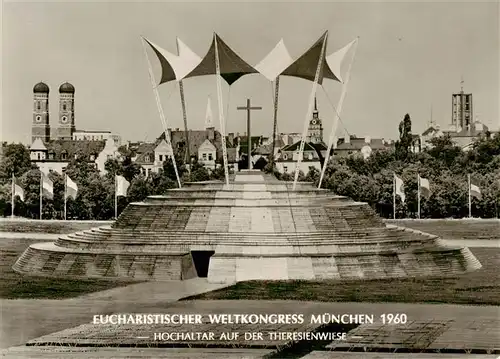 AK / Ansichtskarte 73879972 Muenchen Eucharistischer Weltkongress Hochaltar auf der Theresienwiese Muenchen