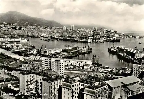 AK / Ansichtskarte  Genova_Genua_Liguria_IT Panorama e Porto 