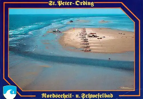 AK / Ansichtskarte 73880044 St-Peter-Ording Nordseeheil und Schwefelbad Fliegeraufnahme 