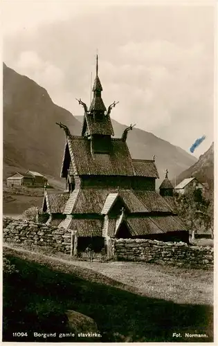 AK / Ansichtskarte  Borgund_Laerdal_Sogndal_Norge Gamle stavkirke 