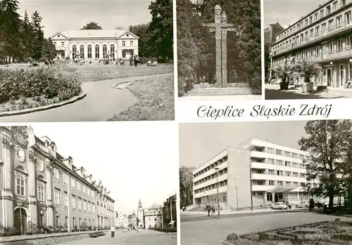 AK / Ansichtskarte  Cieplice_Slaskie-Zdroj_Bad_Warmbrunn_Jelenia-Gora_PL Sanatorium Denkmal Stadtzentrum 