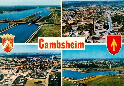 AK / Ansichtskarte  Gambsheim Le grand canal dAlsace le barrage et lecluse Vue aerienne Gambsheim