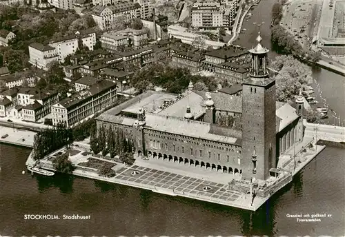 AK / Ansichtskarte  Stockholm Stadshuset Fliegeraufnahme Stockholm