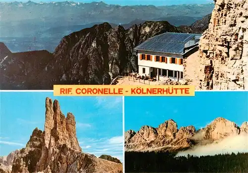 AK / Ansichtskarte  Koelnerhuette_2325m_Rifugio_Coronelle_Dolomiti_IT Berghuette in der Rosengartengruppe Dolomiten Gebirgspanorama 