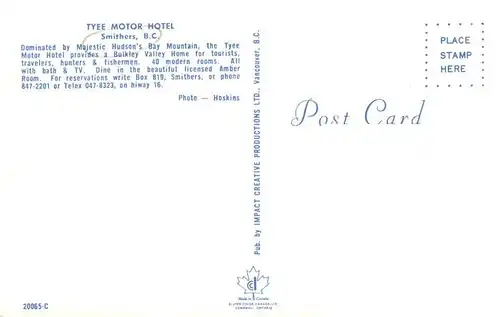 AK / Ansichtskarte  Smithers_British_Columbia_Canada Tyee Motor Hotel 