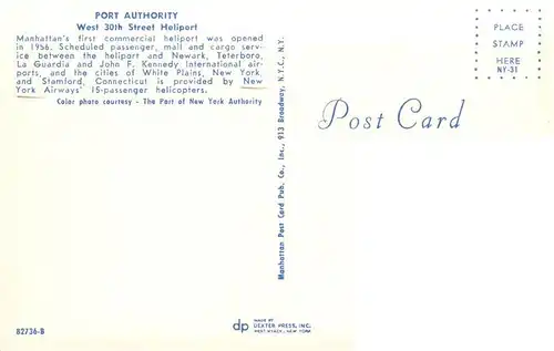 AK / Ansichtskarte  Manhattan_Isle_of_New_York Port Authority West 30th Street Heliport 