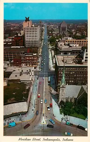 AK / Ansichtskarte  Indianapolis_Indiana View Northwand of Meridian Street from Monument Circle 