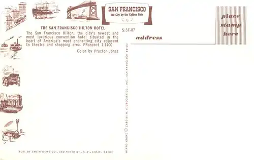 AK / Ansichtskarte 73880389 San_Francisco_California_USA The San Francisco Hilton Hotel 