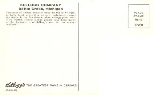 AK / Ansichtskarte  Battle_Creek_Michigan Kellog Company 