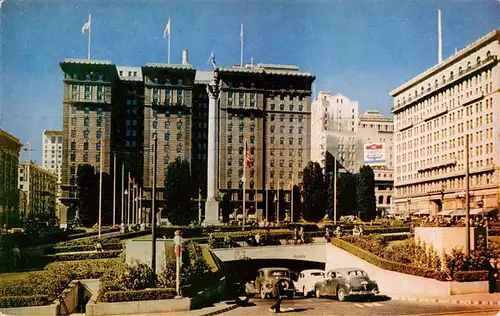 AK / Ansichtskarte 73880391 San_Francisco_California_USA Union Square Garage and Park showing The St Francis Hotel 