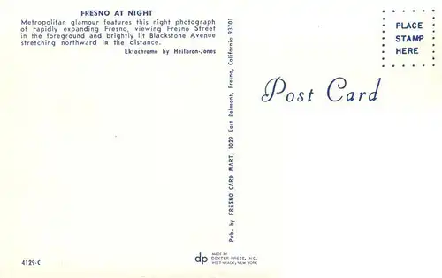 AK / Ansichtskarte  Fresno_California Viewing Fresno Street and brightly lit Blackstone Avenue stretching northward in the distance 